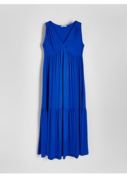 Reserved - Sukienka z wiskozy - niebieski ze sklepu Reserved w kategorii Sukienki - zdjęcie 172290813