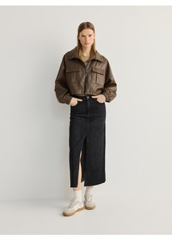 Reserved - Jeansowa spódnica midi - szary ze sklepu Reserved w kategorii Spódnice - zdjęcie 172291021