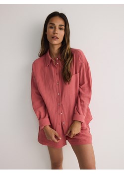 Reserved - Koszula z bawełnianego muślinu - jasnofioletowy ze sklepu Reserved w kategorii Koszule damskie - zdjęcie 172291124