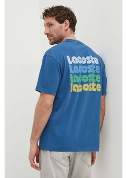 Lacoste t-shirt bawełniany męski kolor niebieski z nadrukiem ze sklepu ANSWEAR.com w kategorii T-shirty męskie - zdjęcie 172291360
