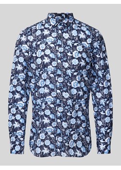 Koszula biznesowa o kroju body fit z kwiatowym wzorem model ‘Taviano’ ze sklepu Peek&Cloppenburg  w kategorii Koszule męskie - zdjęcie 172292790