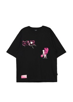Cropp - Czarna koszulka z nadrukiem i naszywką - czarny ze sklepu Cropp w kategorii T-shirty męskie - zdjęcie 172299932