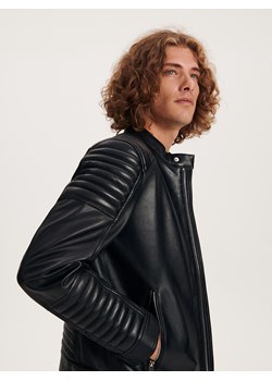 Reserved - Skórzana kurtka biker - czarny ze sklepu Reserved w kategorii Kurtki męskie - zdjęcie 172300751