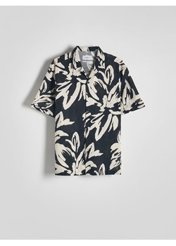 Reserved - Koszula comfort z domieszką lnu - czarny ze sklepu Reserved w kategorii Koszule męskie - zdjęcie 172300791