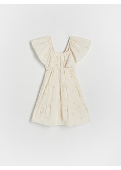 Reserved - Muślinowa sukienka z haftem - złamana biel ze sklepu Reserved w kategorii Sukienki dziewczęce - zdjęcie 172300990