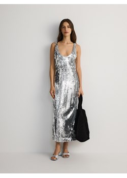 Reserved - Sukienka maxi z cekinami - jasnoszary ze sklepu Reserved w kategorii Sukienki - zdjęcie 172301052