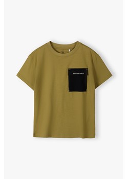 Dzianinowy t-shirt chłopięcy z kieszonkę - Lincoln&Sharks ze sklepu 5.10.15 w kategorii T-shirty chłopięce - zdjęcie 172301921