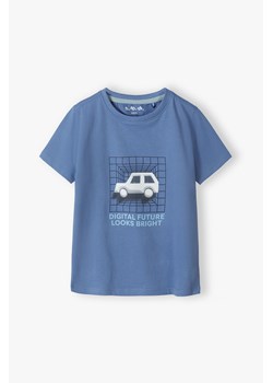 Niebieski t-shirt z bawełny dla chłopca - auto - 5.10.15. ze sklepu 5.10.15 w kategorii T-shirty chłopięce - zdjęcie 172301923