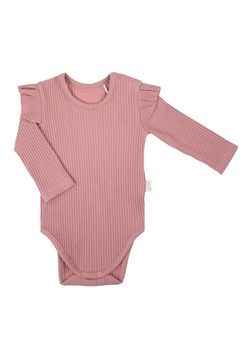 Bawełniane body dziewczęce z długim rękawem w kolorze wrzosowym ze sklepu 5.10.15 w kategorii Odzież dla niemowląt - zdjęcie 172301940