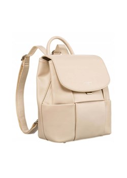 Beżowy plecak damski ze skóry ekologicznej - David Jones ze sklepu 5.10.15 w kategorii Plecaki - zdjęcie 172301951