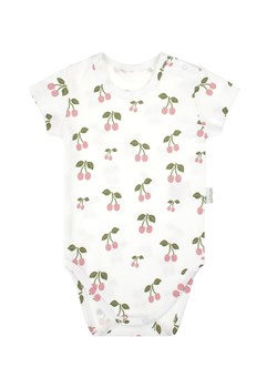 Bawełniane body dziewczęce z krótkim rękawem w wisienki ze sklepu 5.10.15 w kategorii Body niemowlęce - zdjęcie 172301952