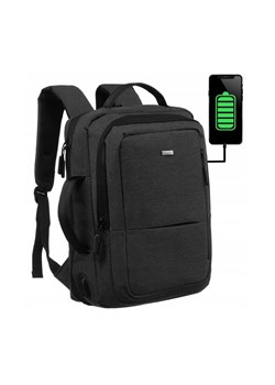 Plecak podróżny szary z miejscem na laptopa i portem USB ze sklepu 5.10.15 w kategorii Plecaki - zdjęcie 172302010