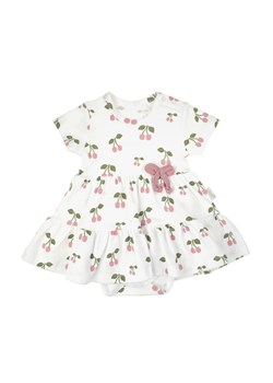 Sukienko-body z krótkim rękawem w wisienki dla dziewczynki ze sklepu 5.10.15 w kategorii Sukienki niemowlęce - zdjęcie 172302022