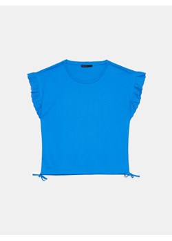 Mohito - Bawełniany niebieski t-shirt - niebieski ze sklepu Mohito w kategorii Bluzki damskie - zdjęcie 172302803