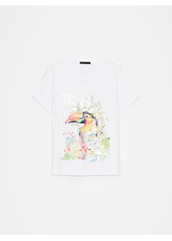 Mohito - T-shirt z printem - biały ze sklepu Mohito w kategorii Bluzki damskie - zdjęcie 172302874