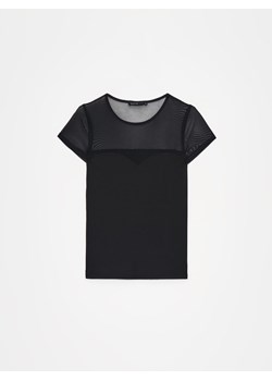Mohito - Czarna bluzka z krótkim rękawem - czarny ze sklepu Mohito w kategorii Bluzki damskie - zdjęcie 172302883