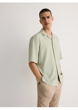 Reserved - Koszula ze struktralnej tkaniny - jasnozielony ze sklepu Reserved w kategorii Koszule męskie - zdjęcie 172303421