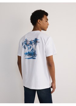 Reserved - T-shirt regular z nadrukiem - biały ze sklepu Reserved w kategorii T-shirty męskie - zdjęcie 172306581