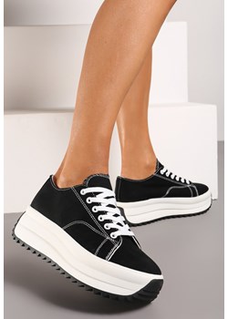 Czarne Sneakersy na Platformie ze Sznurowaniami Dimorie ze sklepu renee.pl w kategorii Buty sportowe damskie - zdjęcie 172307680