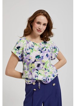 Wzorzysta koszula w kwiaty fioletowa ze sklepu Moodo.pl w kategorii Bluzki damskie - zdjęcie 172308143