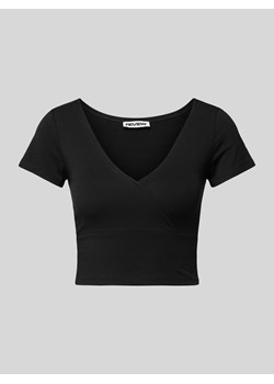 T-shirt krótki z wiązanymi detalami model ‘AMY’ ze sklepu Peek&Cloppenburg  w kategorii Bluzki damskie - zdjęcie 172309000