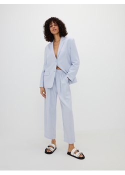 Reserved - Szerokie spodnie z lnem - jasnoniebieski ze sklepu Reserved w kategorii Spodnie damskie - zdjęcie 172310414