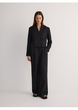 Reserved - Spodnie z lnem i wiskozą - czarny ze sklepu Reserved w kategorii Spodnie damskie - zdjęcie 172310870