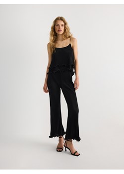 Reserved - Spodnie z falbanką - czarny ze sklepu Reserved w kategorii Spodnie damskie - zdjęcie 172310914