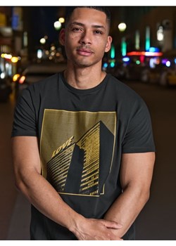 Sinsay - Koszulka z nadrukiem - szary ze sklepu Sinsay w kategorii T-shirty męskie - zdjęcie 172312213