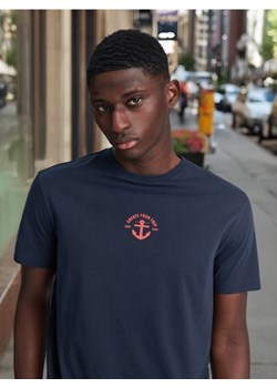 Sinsay - Koszulka z nadrukiem - granatowy ze sklepu Sinsay w kategorii T-shirty męskie - zdjęcie 172312220