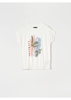 Sinsay - Koszulka z nadrukiem - kremowy ze sklepu Sinsay w kategorii Bluzki damskie - zdjęcie 172312393