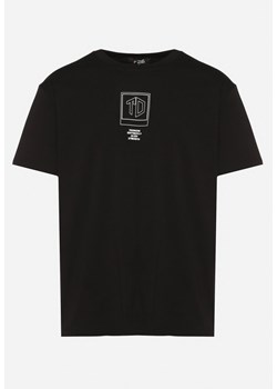 Czarna Koszulka Bawełniana z Krótkim Rękawem i Nadrukiem Nobalia ze sklepu Born2be Odzież w kategorii T-shirty męskie - zdjęcie 172313490