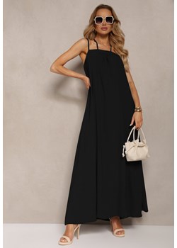 Czarna Sukienka z Regulowanymi Ramiączkami i Wiązaniem przy Szyi Qloenma ze sklepu Renee odzież w kategorii Sukienki - zdjęcie 172313713