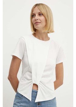 Sisley t-shirt bawełniany damski kolor beżowy ze sklepu ANSWEAR.com w kategorii Bluzki damskie - zdjęcie 172314700