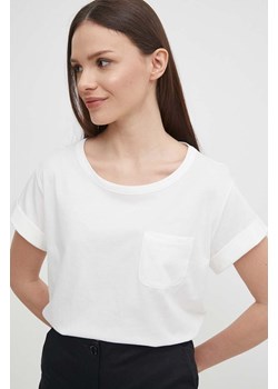 Sisley t-shirt bawełniany damski kolor beżowy ze sklepu ANSWEAR.com w kategorii Bluzki damskie - zdjęcie 172315230