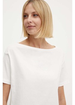 Sisley t-shirt bawełniany damski kolor beżowy ze sklepu ANSWEAR.com w kategorii Bluzki damskie - zdjęcie 172315244
