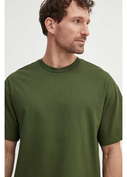 United Colors of Benetton t-shirt bawełniany męski kolor zielony gładki ze sklepu ANSWEAR.com w kategorii T-shirty męskie - zdjęcie 172315401