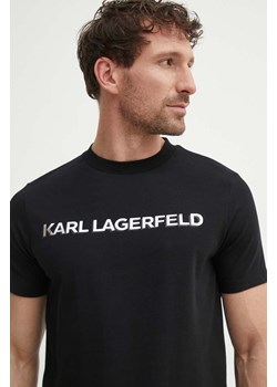 Karl Lagerfeld t-shirt męski kolor czarny z nadrukiem 542221.755053 ze sklepu ANSWEAR.com w kategorii T-shirty męskie - zdjęcie 172315452