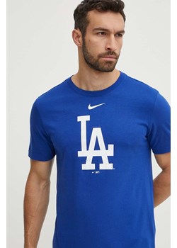 Nike t-shirt bawełniany Los Angeles Dodgers męski kolor niebieski z nadrukiem ze sklepu ANSWEAR.com w kategorii T-shirty męskie - zdjęcie 172315524