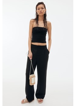H & M - Eleganckie spodnie z domieszką lnu - Czarny ze sklepu H&M w kategorii Spodnie damskie - zdjęcie 172315783