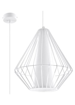 Loftowa lampa wisząca druciana E843-Demo - biały ze sklepu Edinos.pl w kategorii Lampy wiszące - zdjęcie 172318772