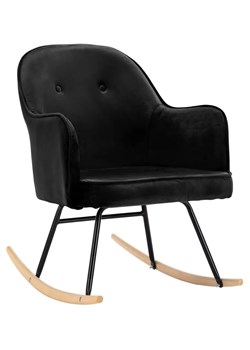 Czarny aksamitny fotel bujany – Revers ze sklepu Edinos.pl w kategorii Fotele - zdjęcie 172319830