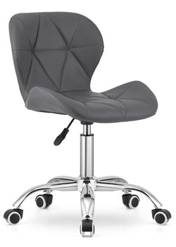 Szary pikowany fotel obrotowy z ekoskóry - Renes 3X ze sklepu Edinos.pl w kategorii Krzesła do biurka - zdjęcie 172320110