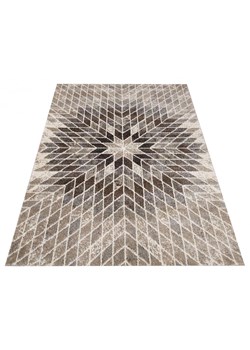 Beżowy prostokątny dywan we wzory - Tureso ze sklepu Edinos.pl w kategorii Dywany - zdjęcie 172320243