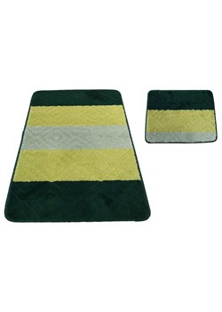 Zielone miękkie dywaniki łazienkowe - Herion 3X ze sklepu Edinos.pl w kategorii Dywaniki łazienkowe - zdjęcie 172320253