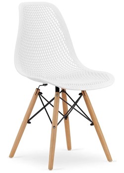 Komplet białych nowoczesnych ażurowych krzeseł 4 szt. - Lokus ze sklepu Edinos.pl w kategorii Krzesła - zdjęcie 172320412