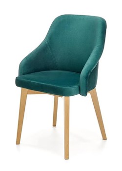 Zielone tapicerowane krzesło drewniane - Altex 2X ze sklepu Edinos.pl w kategorii Krzesła - zdjęcie 172320850