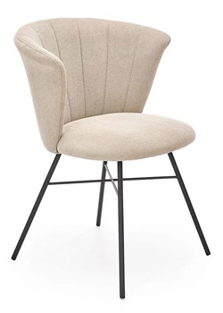 Beżowe pikowane krzesło muszelka - Voxar ze sklepu Edinos.pl w kategorii Krzesła - zdjęcie 172321310