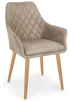 Krzesło pikowane Syvis - beżowe ze sklepu Edinos.pl w kategorii Krzesła - zdjęcie 172321412