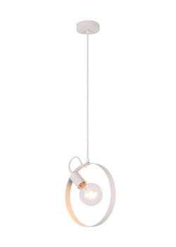 Biała lampa wisząca koło w skandynawskim stylu - V056-Elegio ze sklepu Edinos.pl w kategorii Lampy wiszące - zdjęcie 172321543